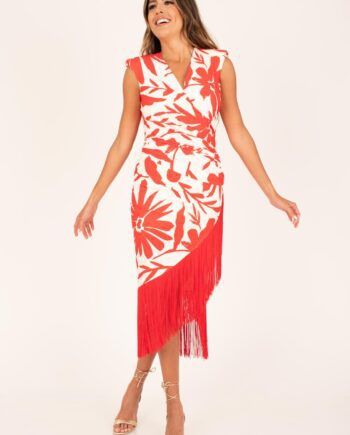 Vestido midi flecos - 8468 - Dolcezza