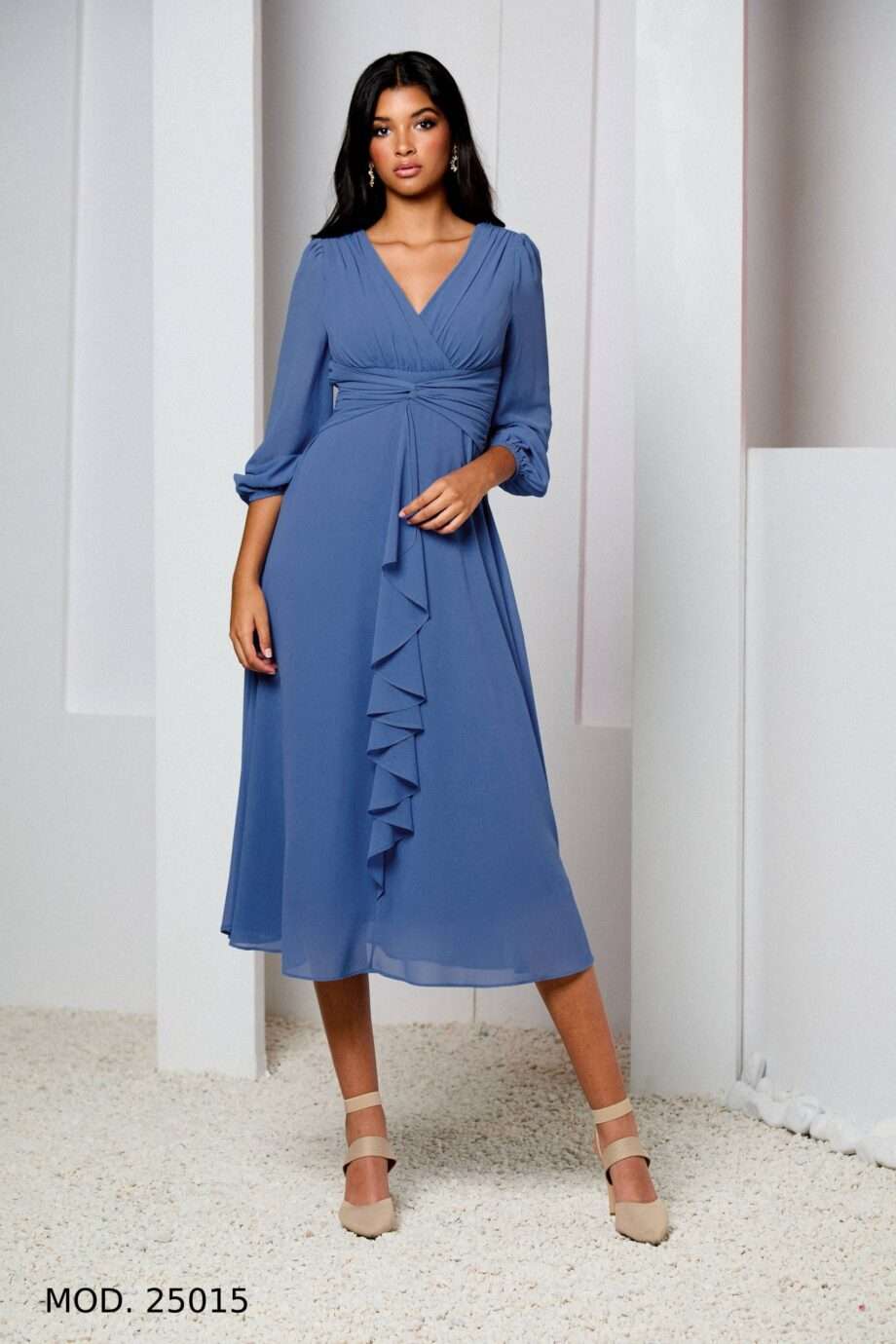 Vestido midi - 25015 - Alma Gemela